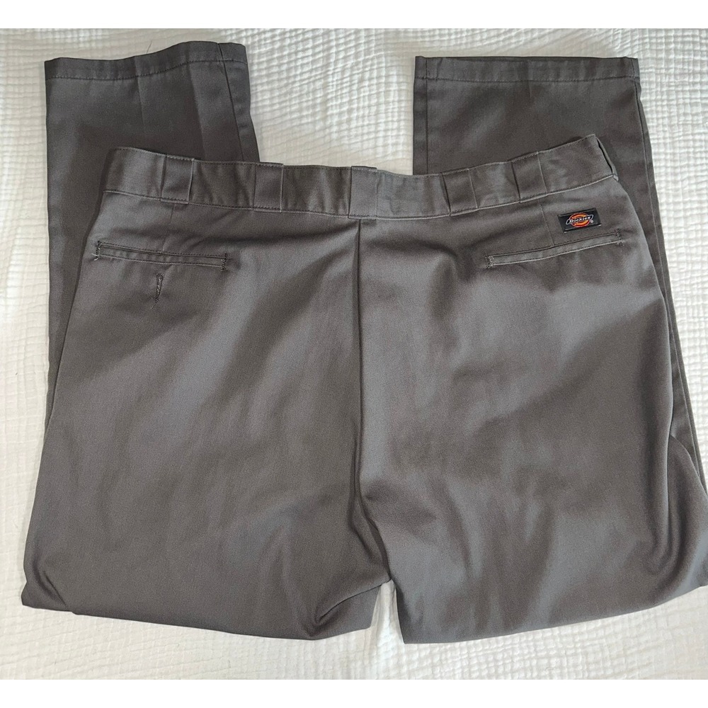 Dickies‎ 874 Original Fit Work Pants Men's Gray Flat Front Trousers - Picture 2 of 4